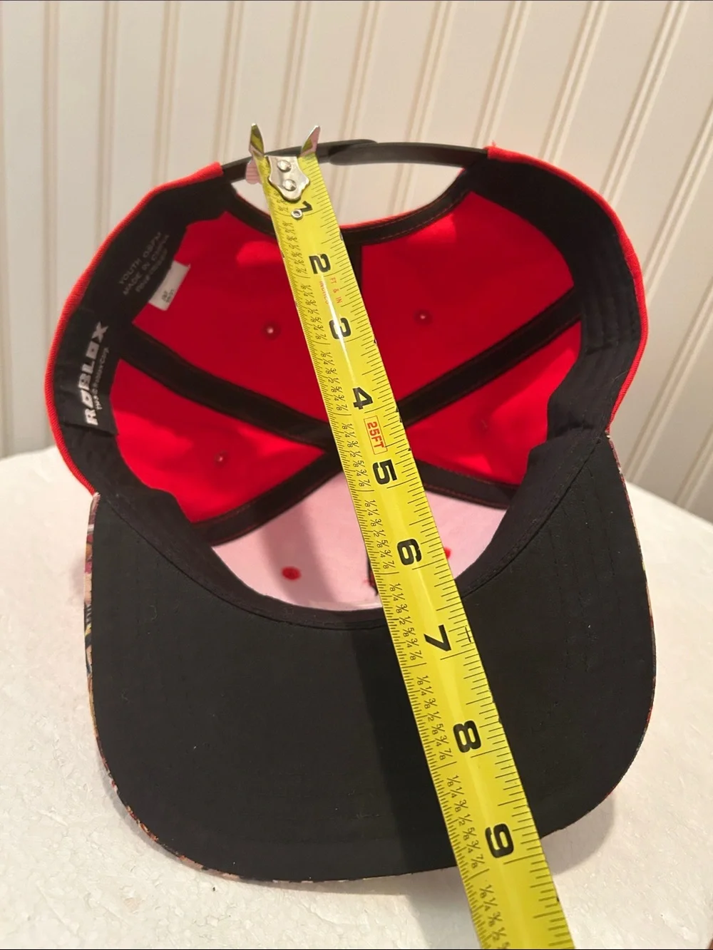 Roblox Gamer Logo Red Snapback Hat with vibrant multiple character Brim size OS